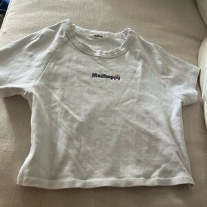 Madhappy Limited Edition ‘LAKERS’ Ribbes Baby Doll Tee in White. Size L